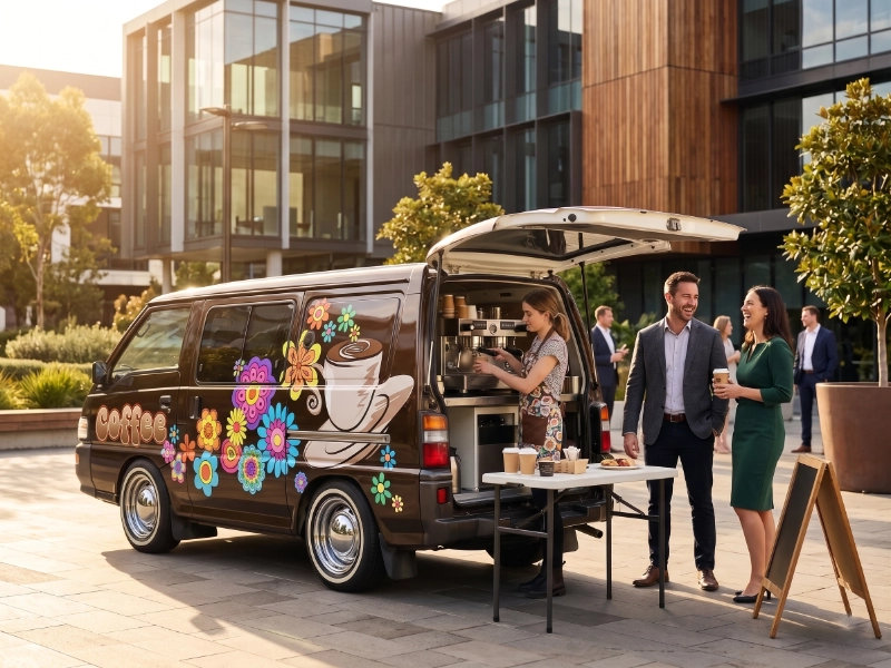 the little brown coffee van corporate event