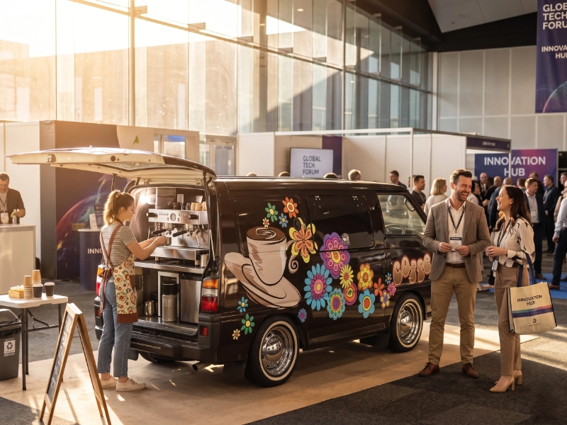 the little brown coffee van trade show