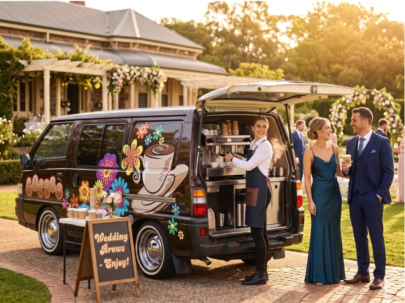 the little brown coffee van wedding